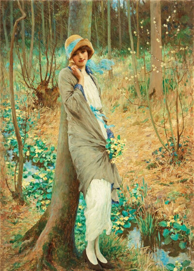 鉴赏唯美油画：画家William Henry（1861-1940）笔下的明媚女子