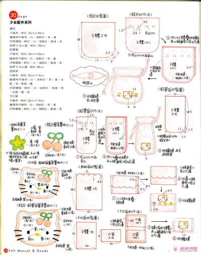 玩偶-《凯蒂猫不织布娃娃与随身配件》