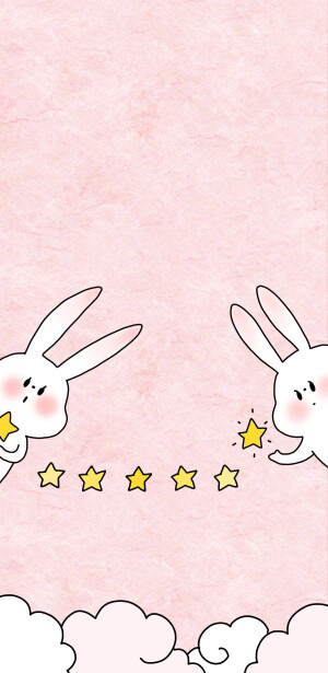 粉色兔子手绘可爱手机壁纸