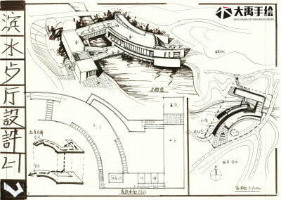 【大禹建筑考研】优秀建筑快题分享，建筑快题——餐厅设计第二弹！更多免费资源私信我获取~