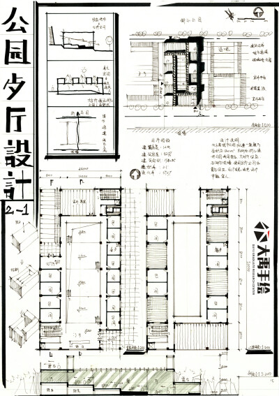 【大禹建筑考研】优秀建筑快题分享，建筑快题——餐厅设计第二弹！更多免费资源私信我获取~