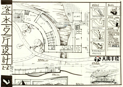 【大禹建筑考研】优秀建筑快题分享，建筑快题——餐厅设计第二弹！更多免费资源私信我获取~