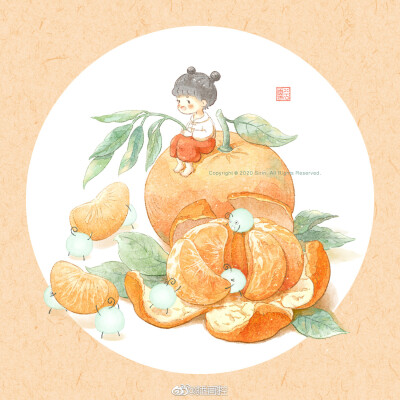 #手绘##插画# 作者：@兮零
《一起来吃水果吧！》系列插画
又到了吃西瓜的季节啦 (*^▽^)/★*☆
#每日一画# ​