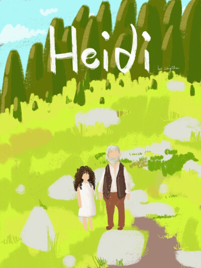 插画海报 Ⅱ 海蒂和爷爷 Heidi
