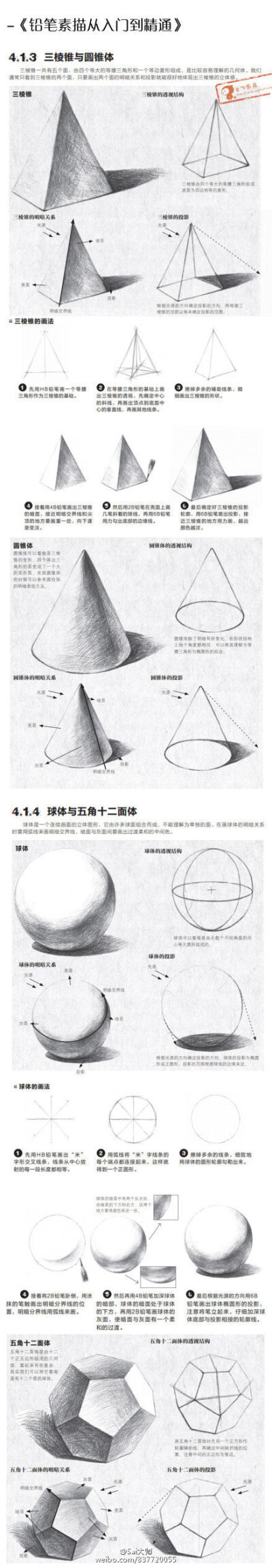 关于铅笔素描从入门到精通的一些设计绘画练习方法。
via:飞乐鸟 ​