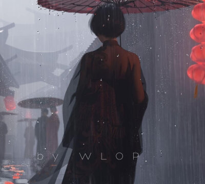 艺术插画 丨 雨纷纷 . WLOP 鬼刀