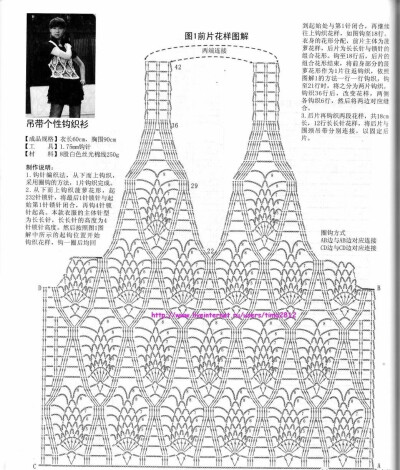 钩针图解挂脖马甲