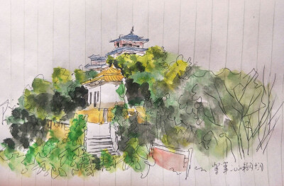 乐军风景速写，
风景教学小记