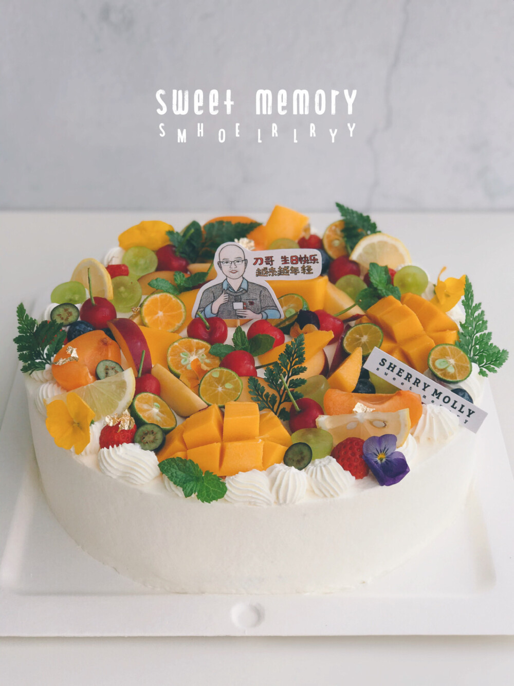 #SHERRY Molly家の下午茶#—『原味大cake』水果堆满的大cake 适合同事们一起分享呀