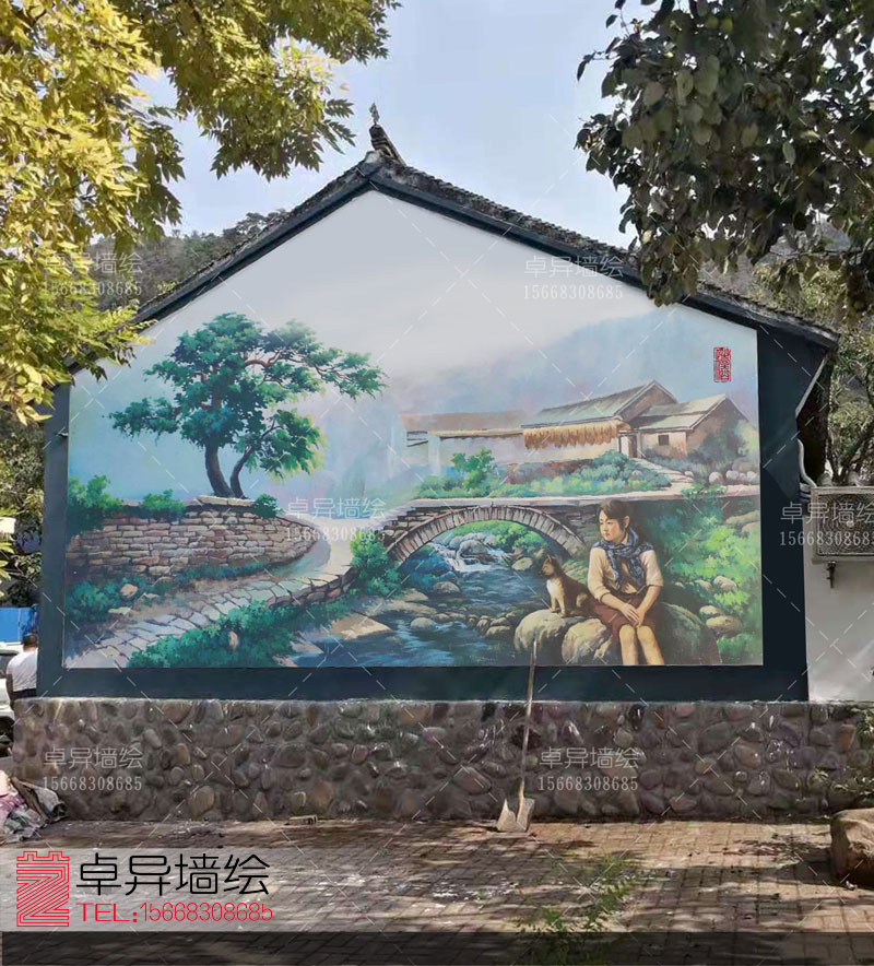 美丽乡村文化墙手绘3D画，乡村民俗墙绘，乡愁乡村记忆墙绘。以山村为核心，靓化村庄目标，打造“一村一主题”，“一巷一风景”的乡村文化风景墙绘；通过“乡忆、乡情、乡景”的墙画设计理念，以点带面，形成系列，突出主题墙画特色；
