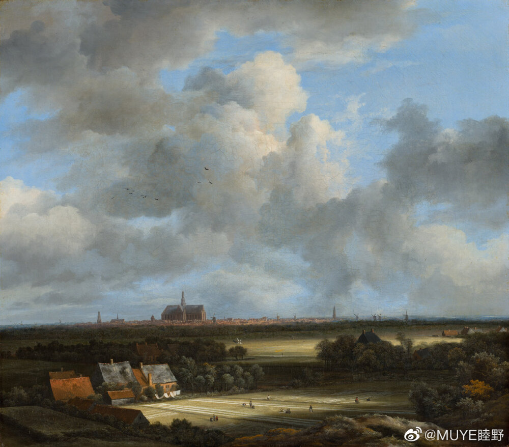 荷兰十七世纪风景画家Jacob van Ruisdael（1628-1692）少年时期就随父亲学习绘画，后来遍游各地，善于描绘森林湖海，以压低地平线的方式突出厚重的云层，使画面气势雄伟，充满悲壮感。他的艺术生涯并不长，在生命的最后20年他开始从医。 ​​