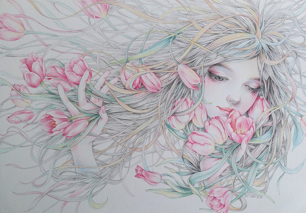 彩铅手绘 作者Kekebaby