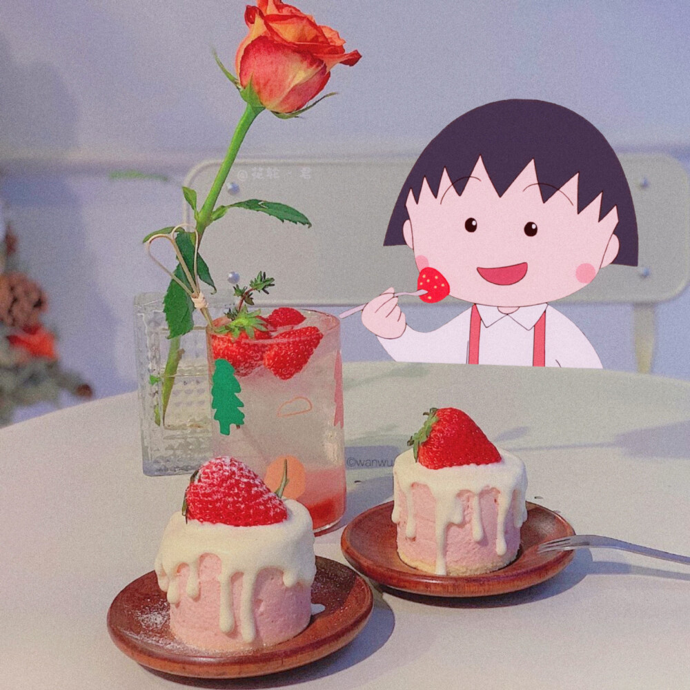 ins潮图朋友圈背景图/高质量/神仙背景/樱桃小丸子