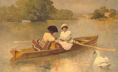 Boating on the Seine by Ferdinand Heilbuth (French, 1826–1889) ​​​