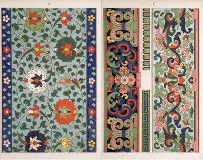 下面这本《Examples of Chinese ornament》大约出版于1867年，是英国当时先锋建筑家与设计师欧文·琼斯（Owen Jones）根据历史上的The South Kensington museum / 南肯辛顿博物馆(现为：英国自然史博物馆）的部分中国…