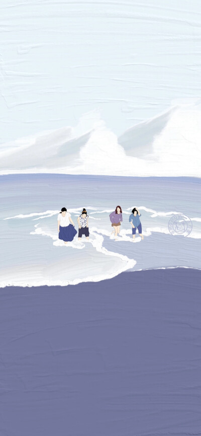 动漫 插画 可爱壁纸 蓝色