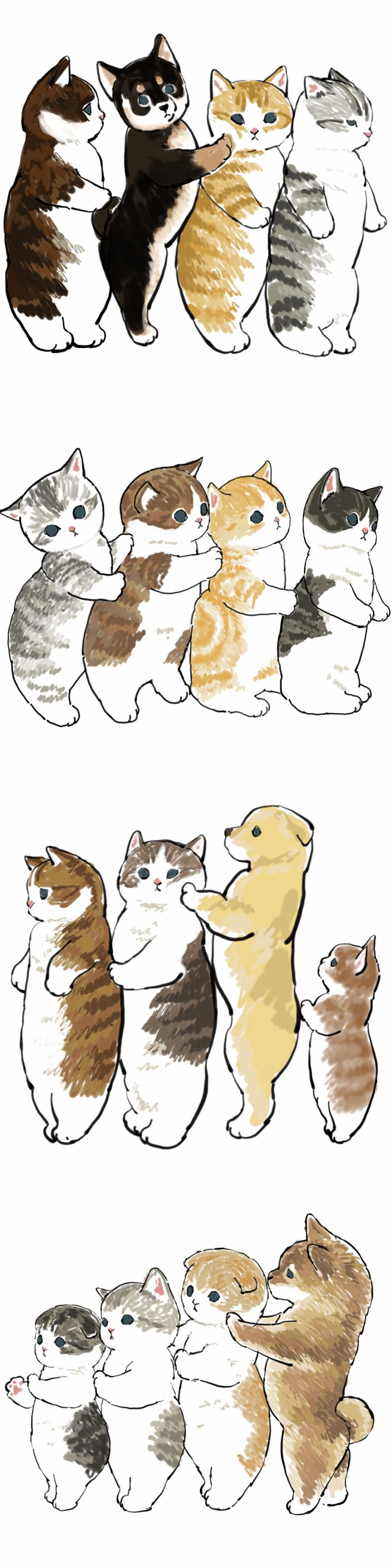 萌宠小猫咪插画（壁纸）