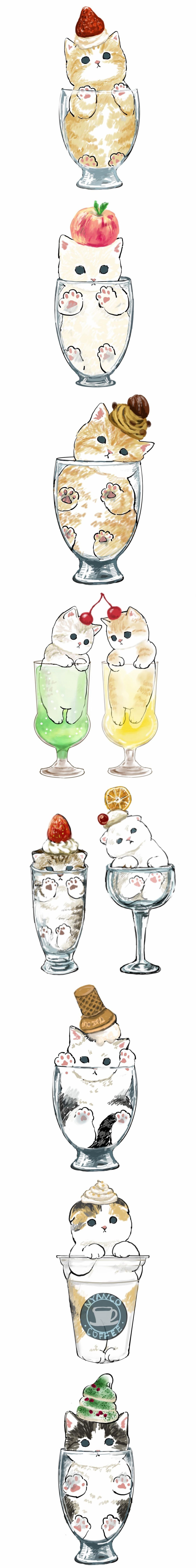 萌宠小猫咪插画（壁纸）