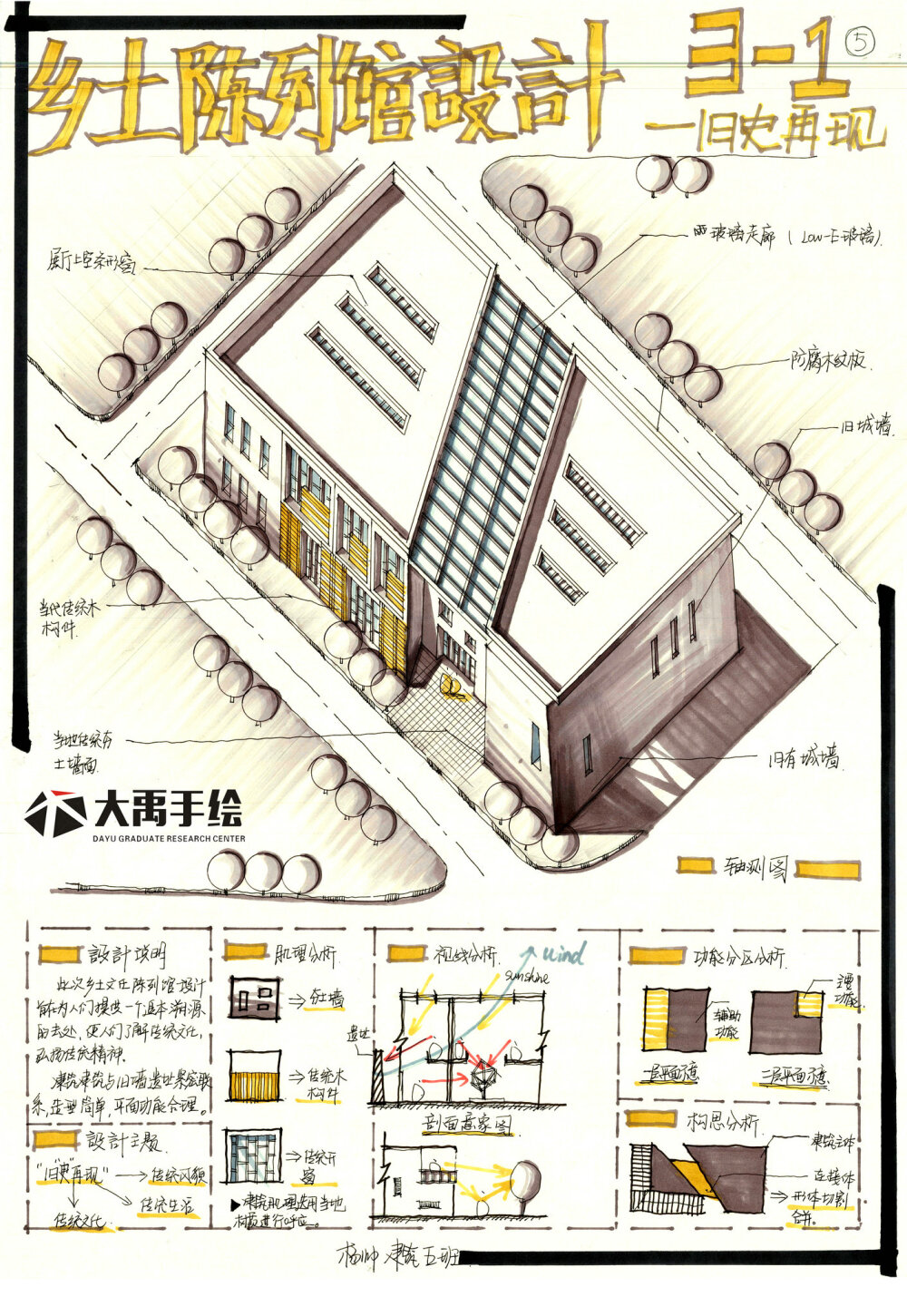 建筑快题 建筑考研 大禹手绘