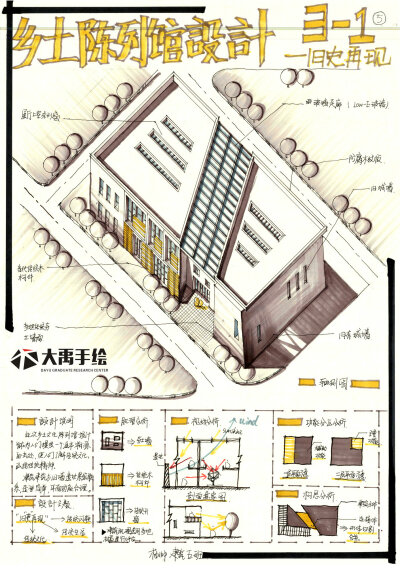 建筑快题 建筑考研 大禹手绘