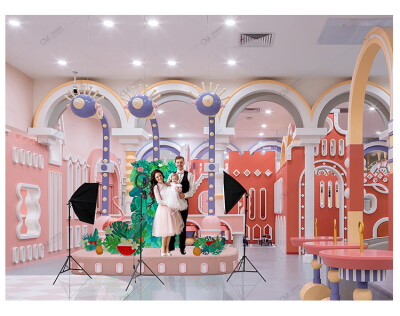 OM装饰 绿植火烈鸟网红主题场景布置 服装店铺直播间装饰摄影道具