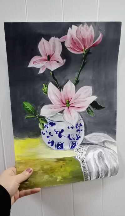 手绘 丙烯 花 绘画