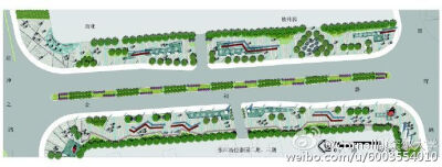 景观节点手绘平面图，大学校园平面图，来源于微博见水印，侵删歉