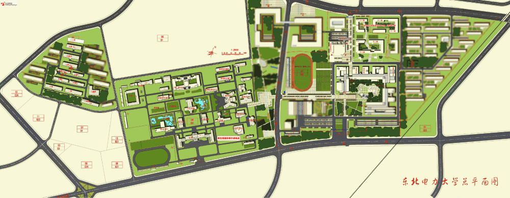 景观节点手绘平面图，大学校园平面图，来源于微博见水印，侵删歉