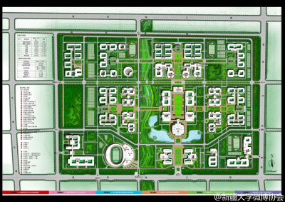 景观节点手绘平面图，大学校园平面图，来源于微博见水印，侵删歉