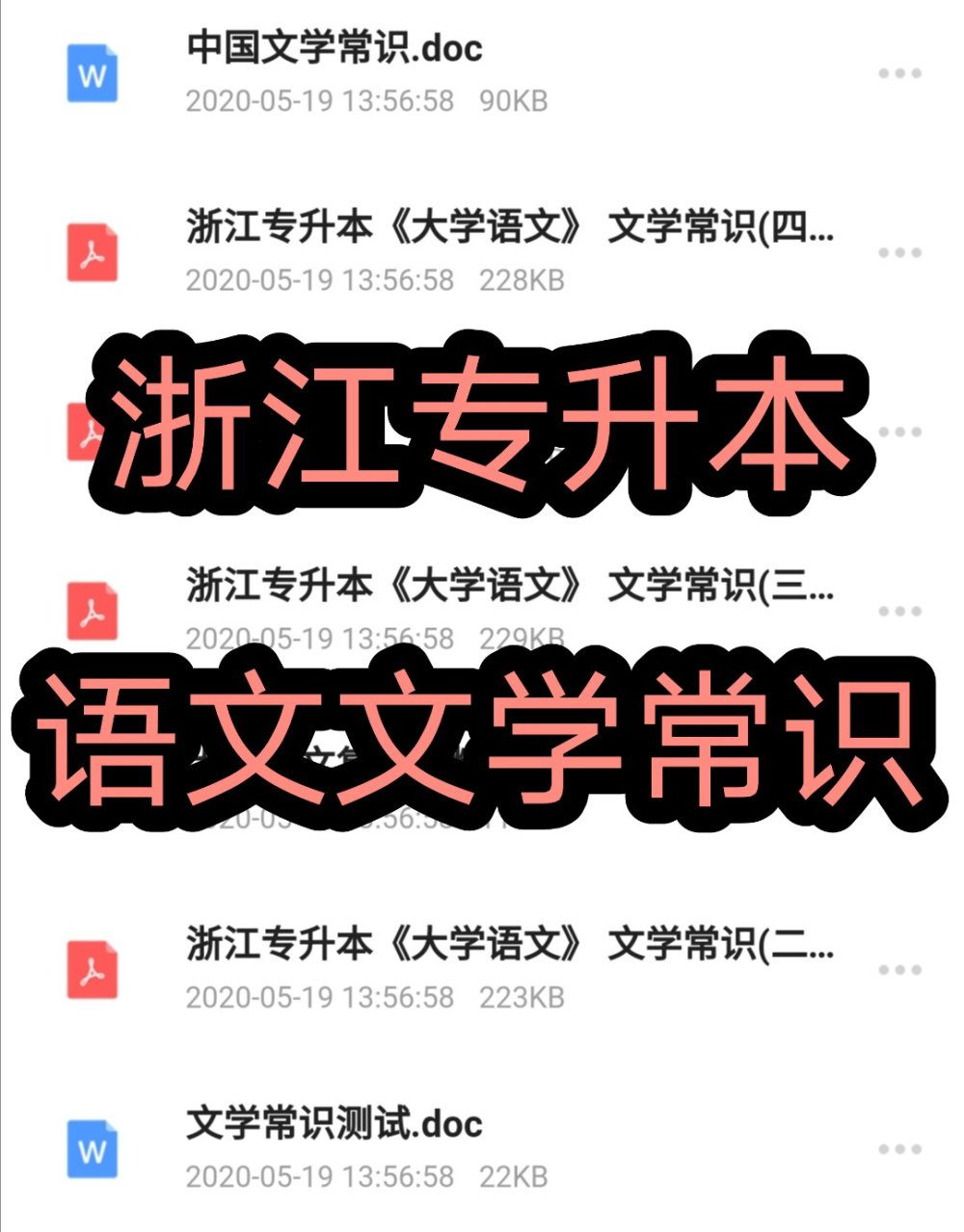 浙江专升本语文文学常识