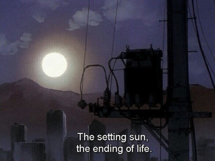 "The setting sun the ending of life."