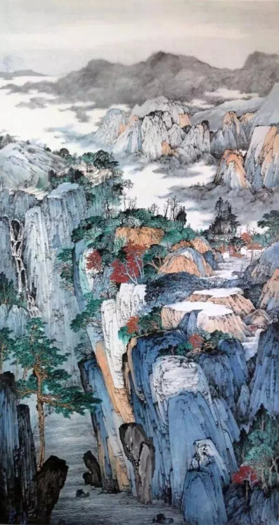 画坛才子常潇青绿山水画作品赏析