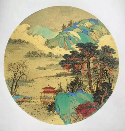 画坛才子常潇青绿山水画作品赏析