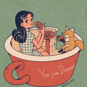 超好看的复古风人物插画插画师 ins.