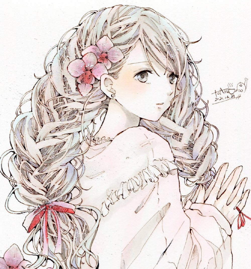 人物黑白动漫素材插画绘画线稿手绘女生男生