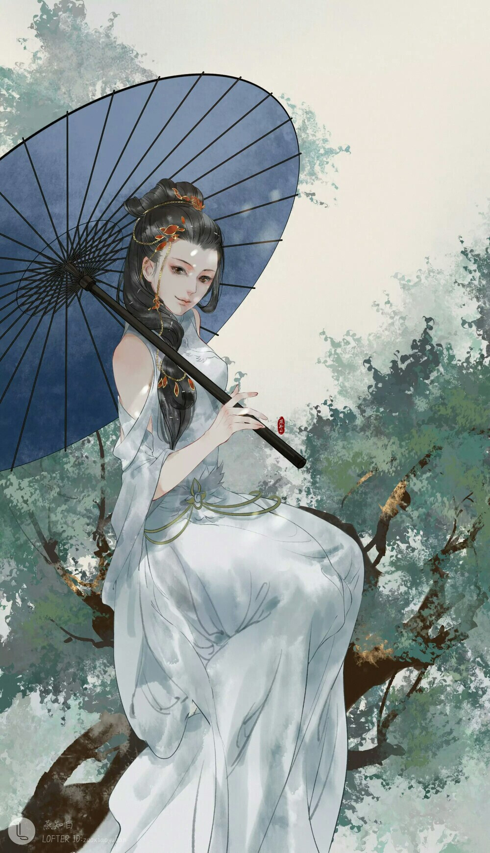 古风插画壁纸头像 古风手绘/水彩美人工笔聊天背景