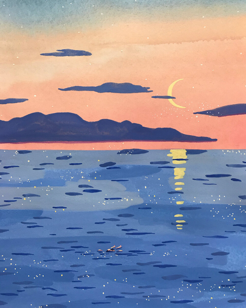 这种简单概括的画风还蛮适合商稿的