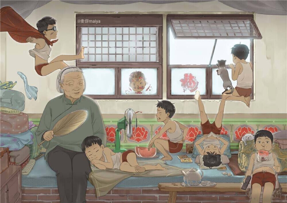 【原创】《回不去的时光》
浅夏的夜晚
暖风
轻拂枝上
仿佛
轻声
诉说着从前
时光冉冉
星移斗转
谁能告诉
几时
还能
回到童年
春花秋月
萦系着
多少甜蜜的梦
谁能告诉
童年的梦
几时才能圆
致我们早已逝去的童年
文/云朵
烈日下
那个拾麦穗的小姑娘
如今已经儿女成行
儿女们一脸惊讶地
听妈妈讲述
他们也都向往的时光
麦收时
那个趁着假期卖冰棒的儿郎
也怀揣梦想去了远方
心中牢记着儿时的志向
闯不出名堂决不回家乡
打麦场上
那头任劳任怨的老牛
也早已没有了去向
大型联合机的刀片
收割了所有翻滚的麦浪
也收割了记忆中所有难忘
循着六月的第一缕阳光
在发黄的相册里
一一找寻
细细思量
只是这颗
未泯的童心啊
又该在何处安放
文/韩星
图/