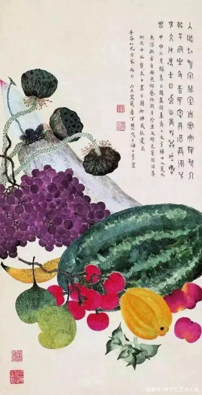 丁辅之 | 46岁开始学画画，他画的水果让人垂涎欲滴，被誉为民国画水果画得最好的画家
