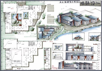 四方手绘考研培训建筑快题学员作品