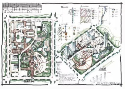四方手绘考研培训规划设计快题学员作品