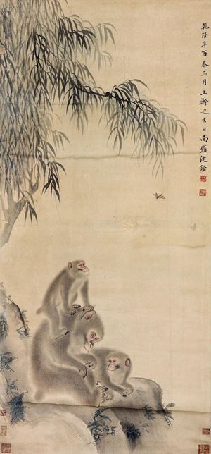 清 沈铨作品赏析
沈铨（1682—1760），字衡之，号南苹，浙江湖州市德清县新市镇（一作吴兴（今浙江省湖州市吴兴区）人。少时家贫，随父学扎纸花。20岁左右，从事绘画，并以此为生。其画远师黄筌画派，近承明代吕纪，工写花卉翎毛、走兽，以精密妍丽见长，也擅长画仕女。创“南苹派”写生画，深受日人推崇，被称为“舶来画家第一”。