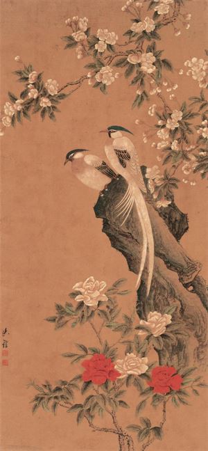 清 沈铨作品赏析
沈铨（1682—1760），字衡之，号南苹，浙江湖州市德清县新市镇（一作吴兴（今浙江省湖州市吴兴区）人。少时家贫，随父学扎纸花。20岁左右，从事绘画，并以此为生。其画远师黄筌画派，近承明代吕纪，工写花卉翎毛、走兽，以精密妍丽见长，也擅长画仕女。创“南苹派”写生画，深受日人推崇，被称为“舶来画家第一”。