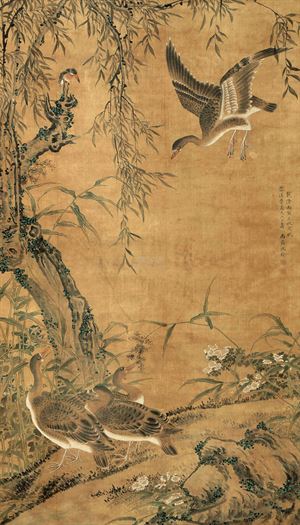 清 沈铨作品赏析
沈铨（1682—1760），字衡之，号南苹，浙江湖州市德清县新市镇（一作吴兴（今浙江省湖州市吴兴区）人。少时家贫，随父学扎纸花。20岁左右，从事绘画，并以此为生。其画远师黄筌画派，近承明代吕纪，工写花卉翎毛、走兽，以精密妍丽见长，也擅长画仕女。创“南苹派”写生画，深受日人推崇，被称为“舶来画家第一”。