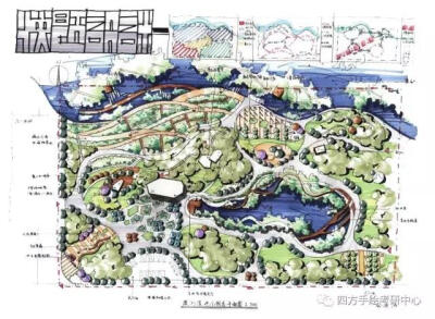 四方手绘考研培训园林快题学员作品