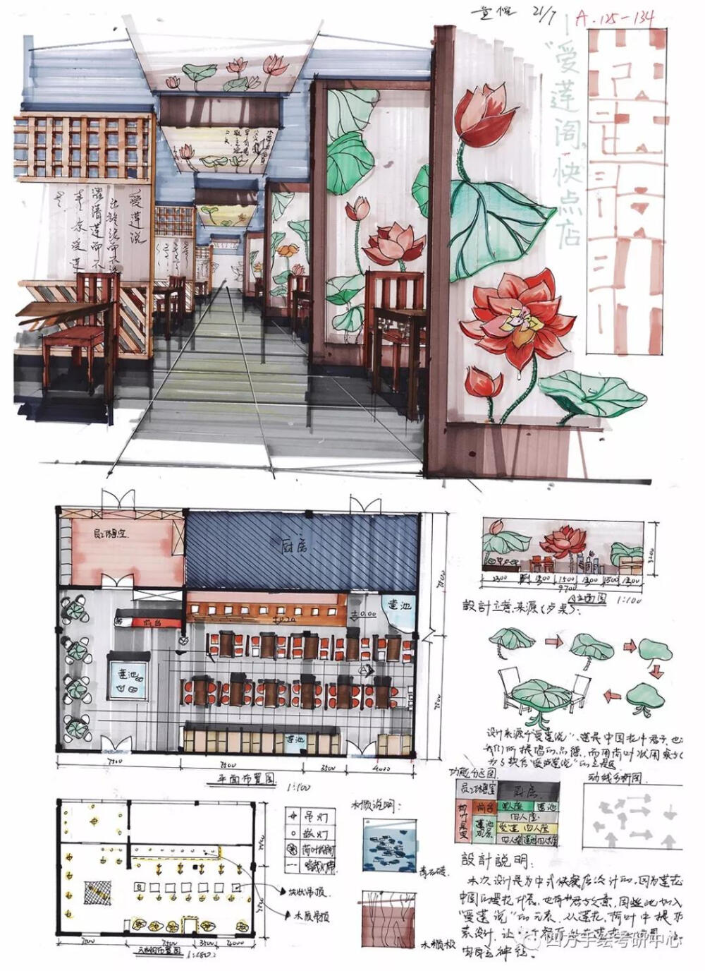 四方手绘考研培训室内设计快题学员作品