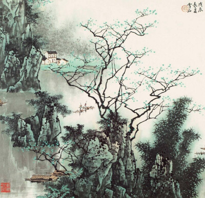  屋绕湾溪竹绕山，溪山却在白云间。临溪放艇倚山坐，溪鸟山花共我闲…   