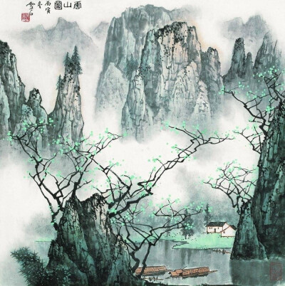  屋绕湾溪竹绕山，溪山却在白云间。临溪放艇倚山坐，溪鸟山花共我闲…   