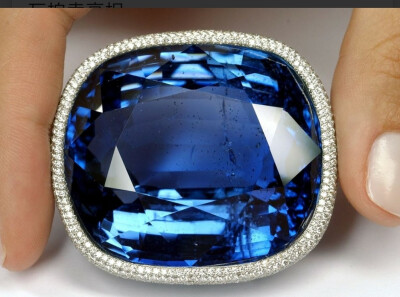 「Blue Giant of the Orient」蓝宝石
重486.52ct，曾在2004年 Christie’s 日内瓦拍卖亮相。