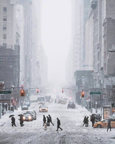 纽约街头雪景